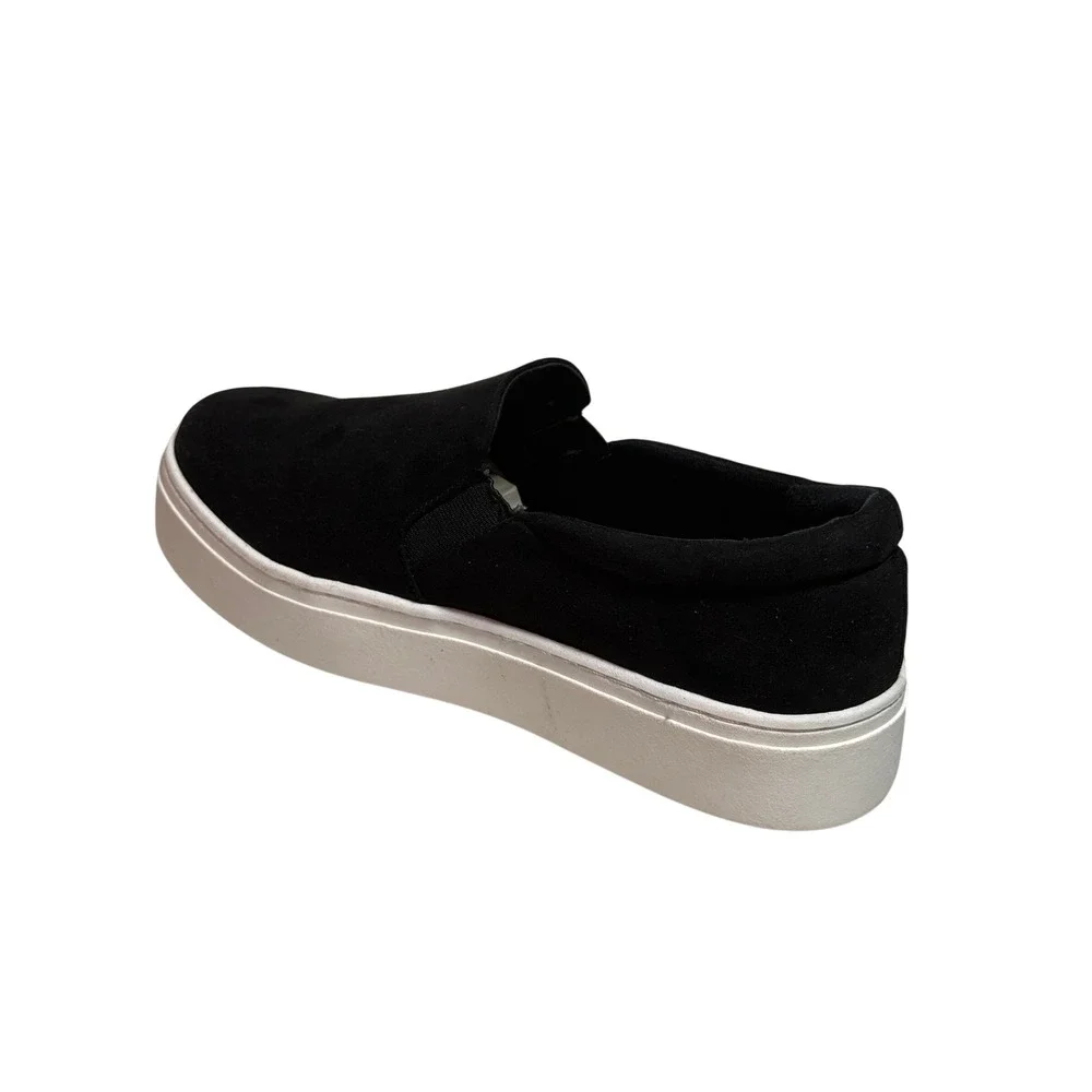 Lane Bryant Black Suede Platform Slip‎ On Sneakers Shoes Women Size 8W